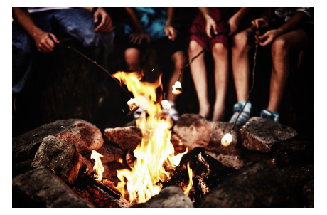 Family Around Campfire