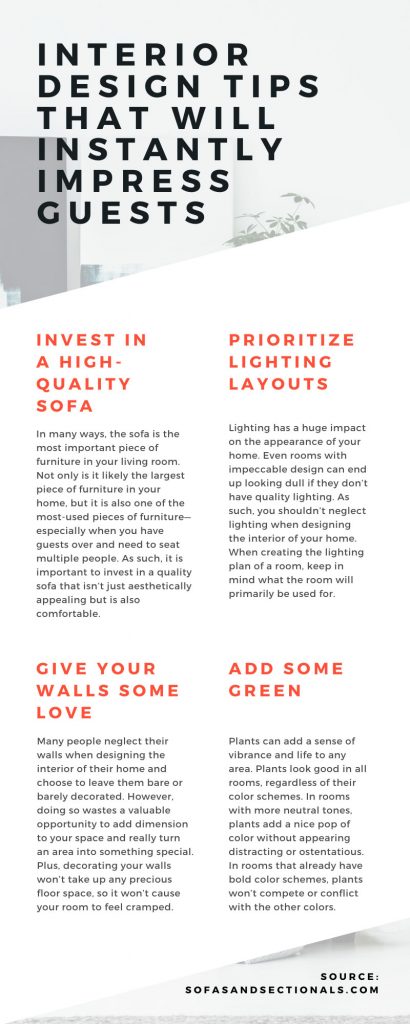 Interior Design Tips that Will Instantly Impress Guests Infographic