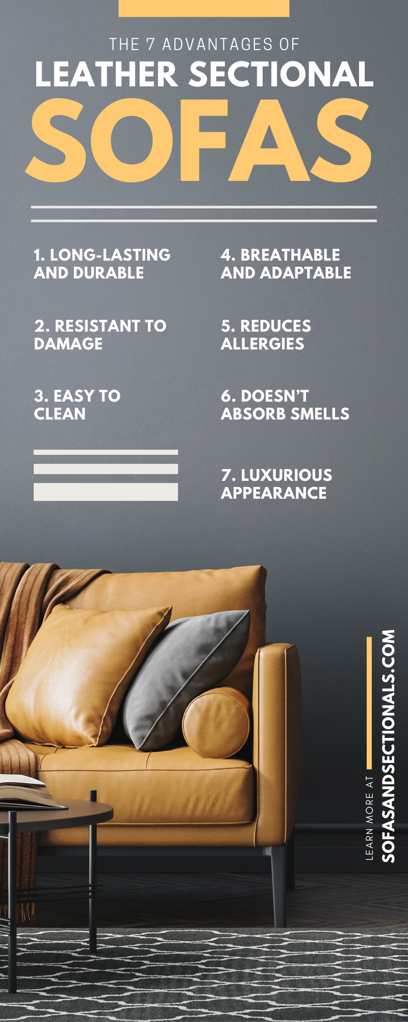 The 7 Advantages of Leather Sectional Sofas